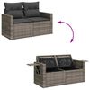 vidaXL 7 pcs conjunto sof&aacute;s p/ jardim c/ almofad&otilde;es vime PE cinzento