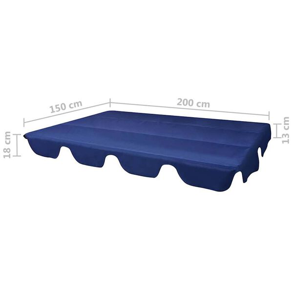 vidaXL Toldo de substitui&ccedil;&atilde;o para baloi&ccedil;o de jardim azul 226x186 cm