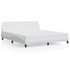 vidaXL Estrutura de cama Dover 183x213 cm couro artificial branco