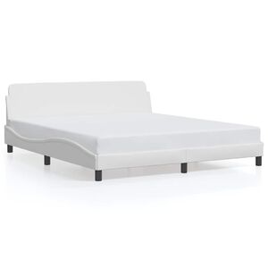 vidaXL Estrutura de cama Dover 183x213 cm couro artificial branco