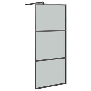 vidaXL Divis&oacute;ria de chuveiro preto 80x195 cm vidro ESG escuro