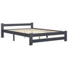 vidaXL Estrutura cama c/ 2 gavetas 140x200cm pinho maciço cinza-escuro