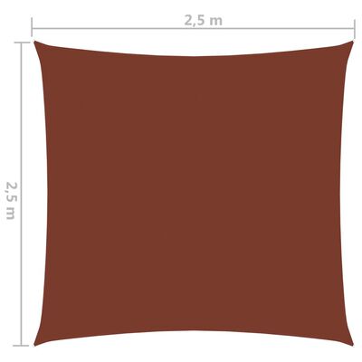 vidaXL Para-sol estilo vela tecido oxford quadrado 2,5x2,5 m terracota