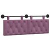 vidaXL Cabeceira suspensa Com luz LED Roxo Veludo