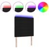 vidaXL Cabeceira LED com luzes de tira LED Preto 100 cm Poli&eacute;ster