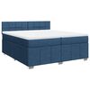 vidaXL Cama com molas/colch&atilde;o 200x200 cm tecido azul