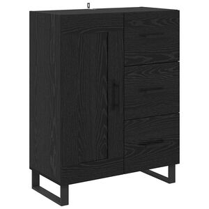 vidaXL Buffet com gaveta Carvalho Preto 69,5 x 34 x 90 cm