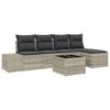 vidaXL Conjunto de Sof&aacute; de Jardim 6 unid. Cinzento-claro vime PE