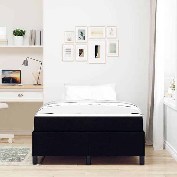 vidaXL Cama Box Preto 120 x 190 cm tecido