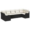 vidaXL Conjunto de Sof&aacute; de Jardim 7 unid. Preto e branco