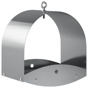 vidaXL Comedouro suspenso para p&aacute;ssaros A&ccedil;o Galvanizado Prateado