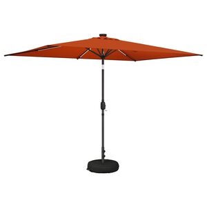 vidaXL Parasol de Jardim com Luzes LED e Base 200 x 300 cm Poli&eacute;ster