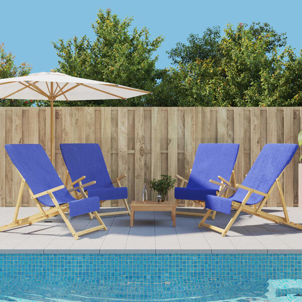 vidaXL Toalhas de praia 4 pcs 60x135 cm tecido 400 GSM azul royal