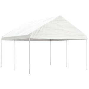 vidaXL Gazebo com telhado 4,46x4,08x3,22 m polietileno branco