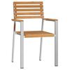 vidaXL Cadeira de Jardim 4 unid. Madeira Teak S&oacute;lida e A&ccedil;o Inoxid&aacute;vel