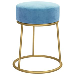 vidaXL Banqueta redonda veludo azul-claro