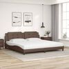 vidaXL Cama com colch&atilde;o Zadar 200x200 cm couro artificial castanho