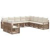 vidaXL Conjunto de Sof&aacute; de Jardim 10 unid. Bege vime PE