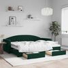 vidaXL Sof&aacute;-cama c/ gavet&atilde;o e gavetas 80x200cm veludo verde-escuro