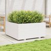 vidaXL Vaso/floreira de jardim 100x100x49,5 cm pinho maci&ccedil;o branco