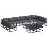 vidaXL Conjunto de Sof&aacute; de Jardim 13 unid. Preto Alum&iacute;nio