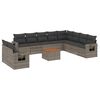 vidaXL 11 pcs conjunto sof&aacute;s de jardim c/ almofad&otilde;es vime PE cinzento