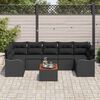 vidaXL Conjunto de Sof&aacute; de Jardim com almofada 8 pcs Preto vime PE