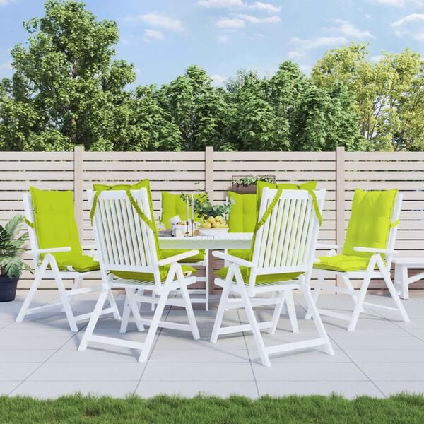 vidaXL Almofad&otilde;es p/ cadeira encosto alto 6 pcs oxford verde brilhante