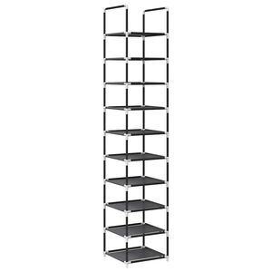 vidaXL Sapateira 10 camadas 33x33x174 cm tecido n&atilde;o tecido preto