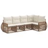 vidaXL Conjunto de Sof&aacute; de Jardim 5 unid. Bege e Branco Creme vime PE
