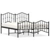 vidaXL Estrutura de cama com cabeceira e p&eacute;s 135x190 cm metal preto