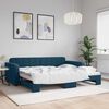 vidaXL Sof&aacute;-cama com gavet&atilde;o 90x200 cm veludo azul