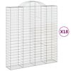 vidaXL Cestos gabi&atilde;o arqueados 18 pcs 200x50x220/240 ferro galvanizado