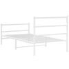 vidaXL Estrutura de cama com cabeceira e pés 107x203 cm metal branco