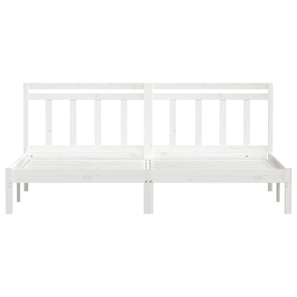 vidaXL Estrutura de cama 200x200 cm pinho maci&ccedil;o branco