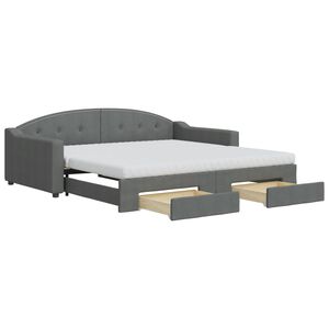 vidaXL Sof&aacute;-cama c/ gavet&atilde;o/gavetas 100x200 cm tecido cinzento-escuro