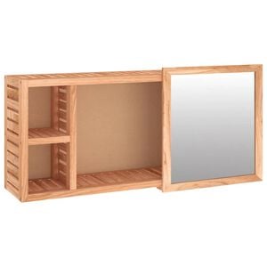 vidaXL Arm&aacute;rio espelhado 80x17x34 cm madeira de nogueira maci&ccedil;a