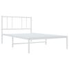 vidaXL Estrutura de cama com cabeceira 100x190 cm metal branco