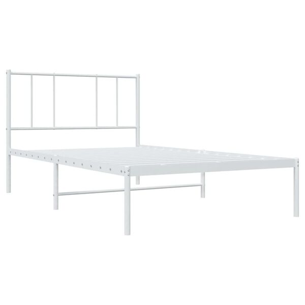 vidaXL Estrutura de cama com cabeceira 100x190 cm metal branco