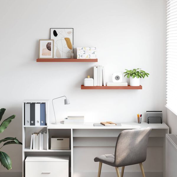 vidaXL Prateleira de Parede 2 pcs Vermelho 90 x 23,5 x 4 cm