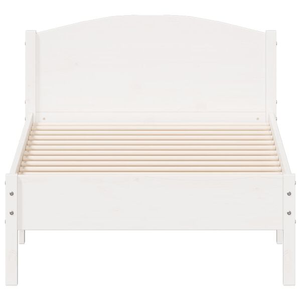 vidaXL Cama sem colch&atilde;o 90x190 cm madeira de pinho maci&ccedil;a branco