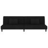 vidaXL Sof&aacute;-cama de 2 lugares c/ 2 almofadas/apoio p&eacute;s veludo preto