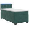 vidaXL Cama Box Spring com Colch&atilde;o e LED Verde-Escuro 80 x 200 cm
