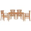 vidaXL 5 pcs conjunto de jantar p/ jardim madeira de teca maci&ccedil;a
