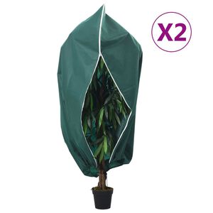 vidaXL Coberturas para plantas com fecho 2 pcs 70 g/m&sup2; 3,93x3,5 m