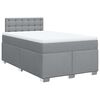 vidaXL Cama boxspring com colchão 120x190 cm tecido cinzento-claro