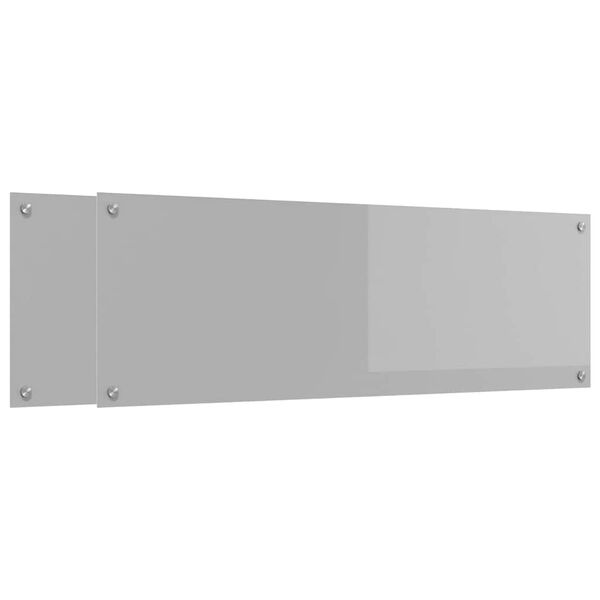 vidaXL Painel de cozinha 2 pcs Cinzento-claro 120 x 40 cm