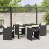 vidaXL Conjunto de Jantar para Jardim 5 pcs Preto vime PE