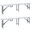 vidaXL Bancos de jardim dobr&aacute;veis 2 pcs 180 cm PEAD branco