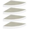 vidaXL Prateleiras canto parede 4 pcs 35x35x3,8 cm MDF carvalho/branco